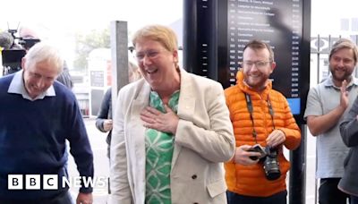 Carmarthen: Welsh anthem send off for new MP Ann Davies