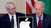 Apple execs and lobbyists — including CEO Tim Cook — visited WH 87 times since Biden took office as antitrust crackdown looms