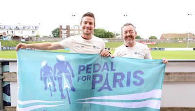 Olympic champion visits football club during climate action bike ride to Paris