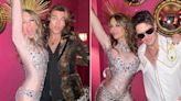 Elizabeth Hurley Wears Nude, Bejeweled Catsuit and Headpiece to Ring in the New Year: 'Here's to 2023'