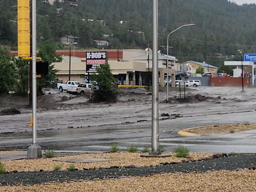 Ruidoso devastated by flooding from wildfire burn scars. See impact of the floodwaters