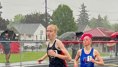 Area athletes persevere in bad conditions at MOAC track finals Thursday at Harding Stadium