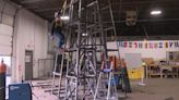 Welders crafting mini Eiffel Tower for US Olympic Swim Trials in Indy