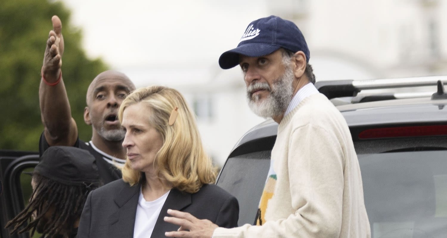 Julia Roberts Gets Directions from Luca Guadagnino on Set of ‘After The Hunt’ in England