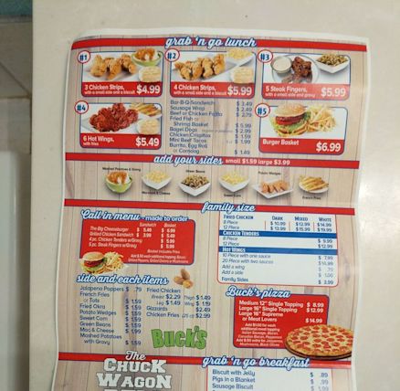 bucks dairy quick menu