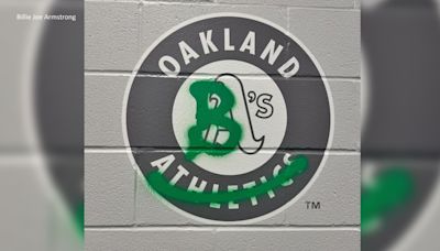 Green Day singer Billie Joe Armstrong defaces Oakland A's logo in Toronto, Instagram post shows