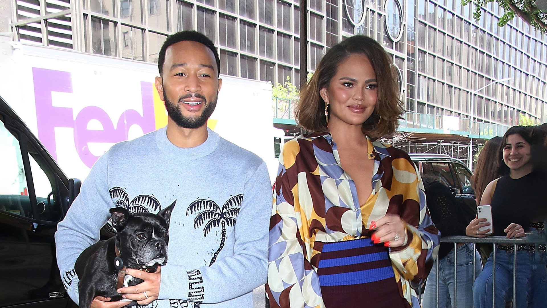 Chrissy Teigen puts on leggy display in hot pants with husband John Legend