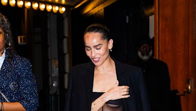 Zoë Kravitz's Off-the-Runway Naked Dress Is Basically High-Fashion Hosiery