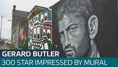 Hollywood star Gerard Butler impressed by Bangor mural