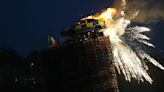 Controversial bonfire with replica PSNI car on top set alight