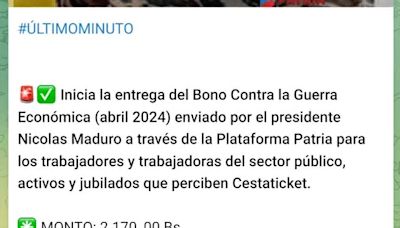 Bono contra la Guerra Económica, 19 de abril 2024: MIRA AQUÍ los NUEVOS MONTOS, FECHAS OFICIALES y últimas noticias