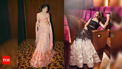 Shloka Ambani's Manish Malhotra lehenga vs Shloka Ambani's Faraz Manan lehenga: Which look wins your vote? - Times of India