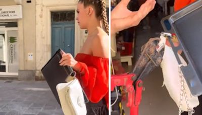 Video viral: tras una noche de fiesta encontró su cartera “atada” a una bandeja del horno con un candado | Por las redes