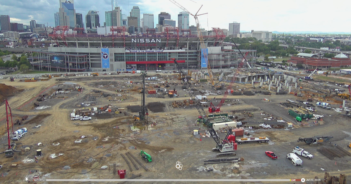 Live camera shows progress of Nissan Stadium construction