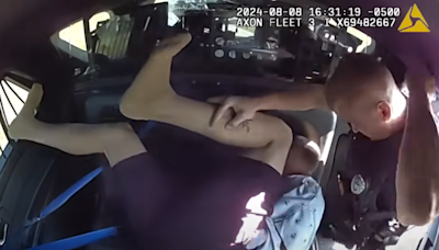 Police officer fired after being filmed beating inmate in patrol car