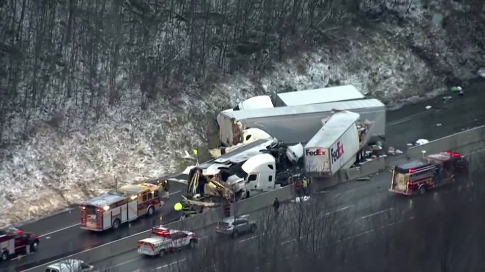 Pennsylvania pileup kills five, injures 60