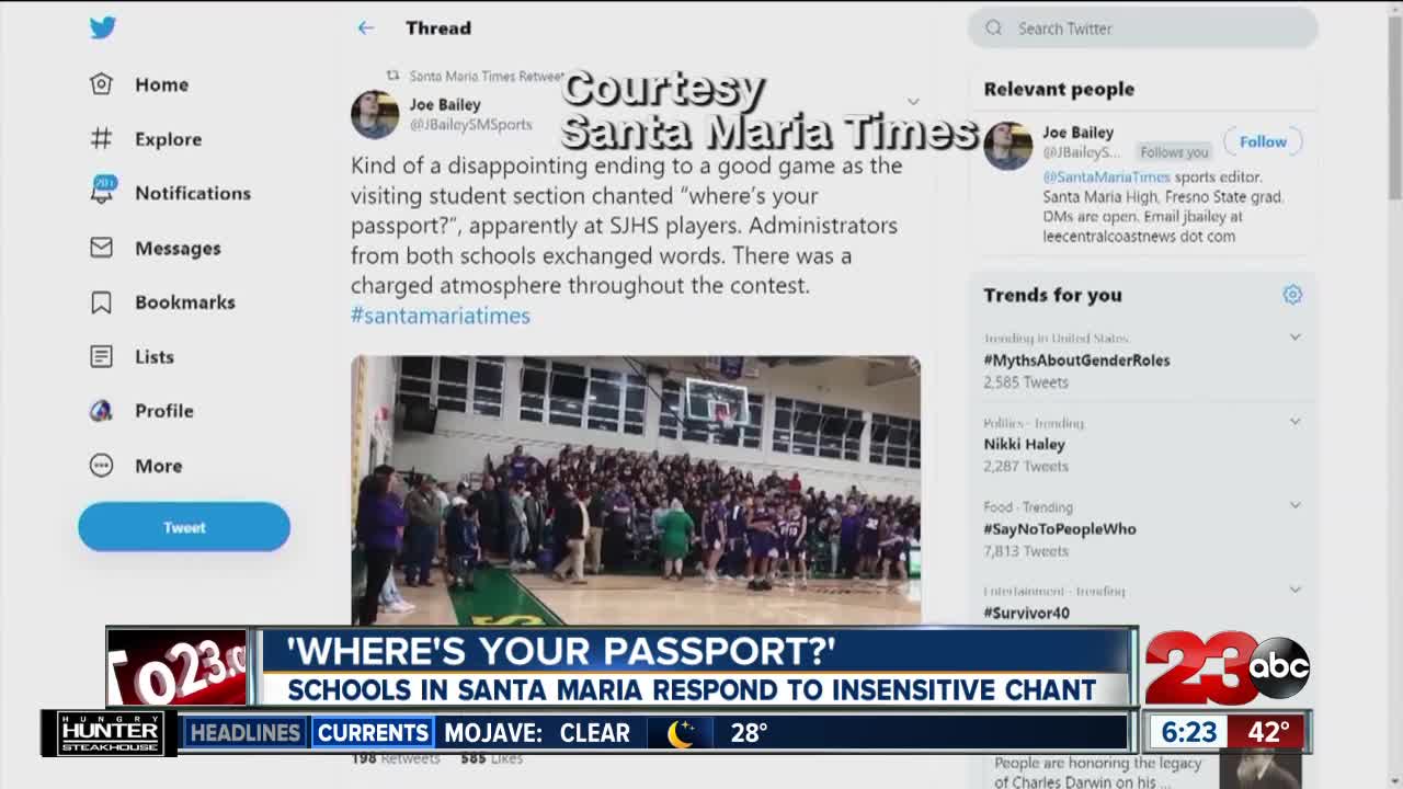 Schools In Santa Maria Respond To Insensitive Chant