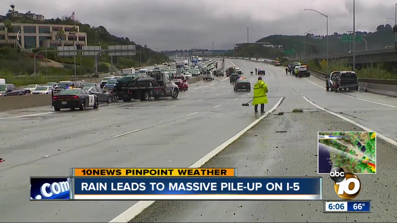 Rain Leads To Massive Pile Up On Interstate 5 0182