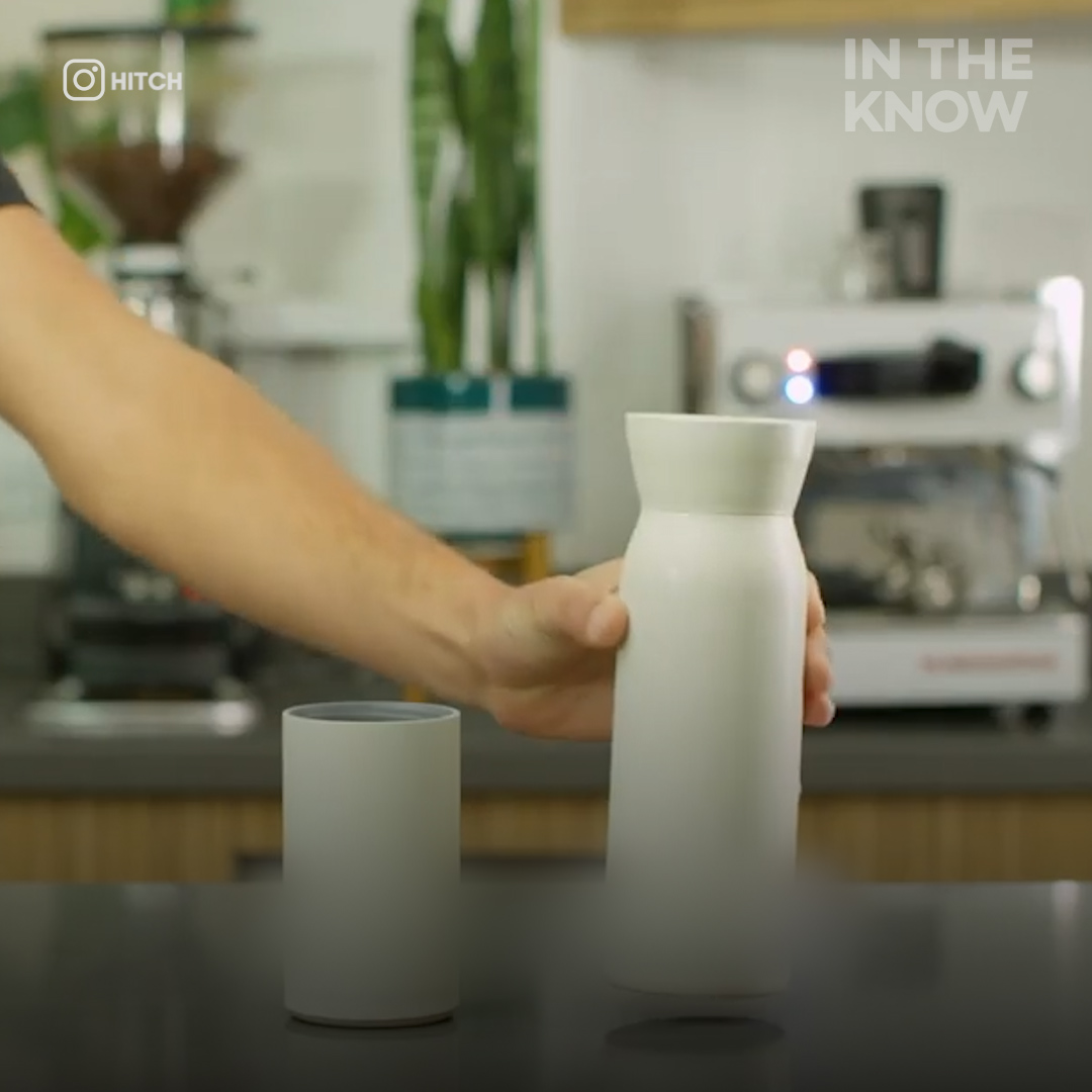 Hitch is a reusable water bottle and coffee cup in one