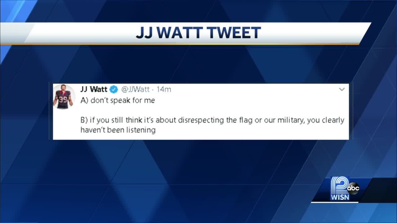 Don't speak for me:” J.J. Watt responds to Twitter user about taking a knee