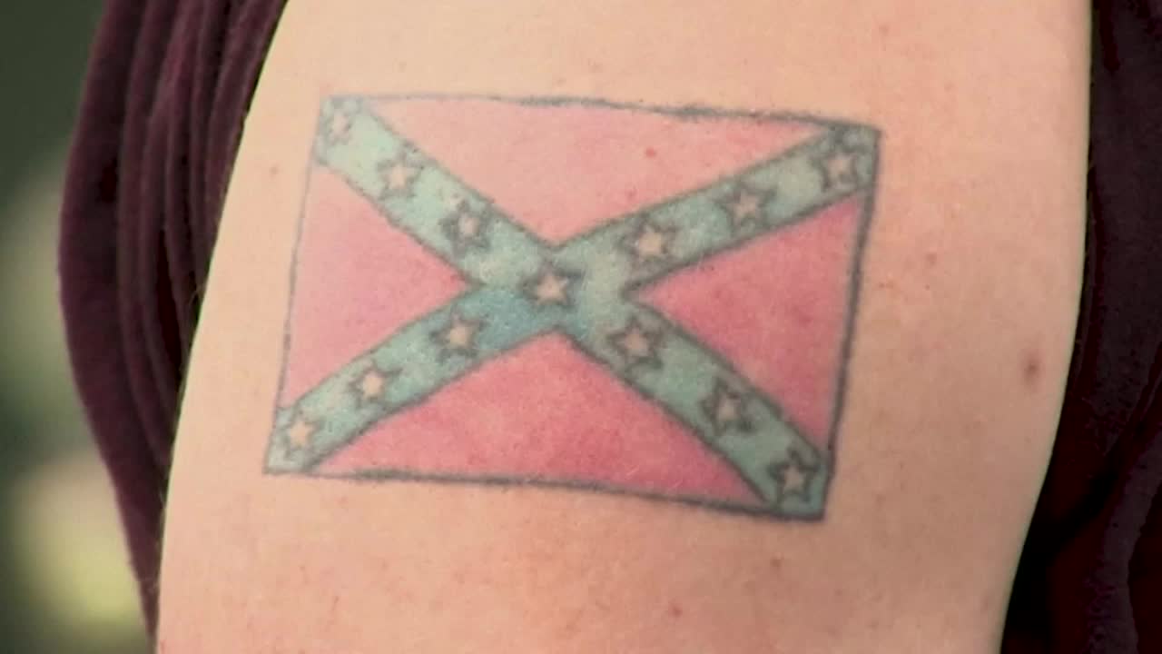 rebel flag cross tattoos