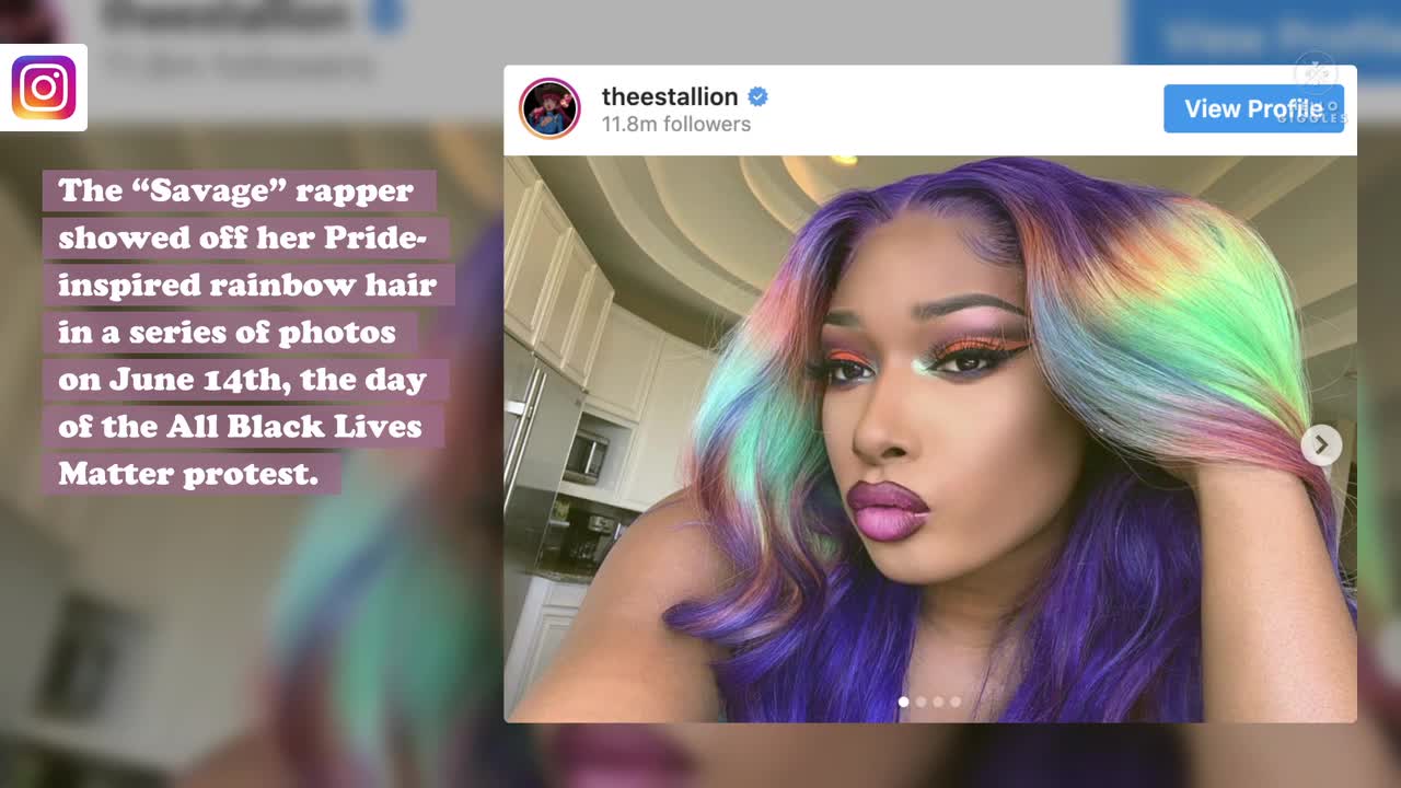 Megan Thee Stallion Has New Rainbow Hair In Celebration Of Pride Month