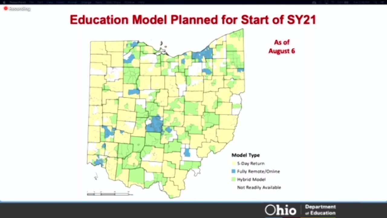 Department Of Education Map State Map Shows Three Different Ways Ohio School Districts Are Planning To  Return