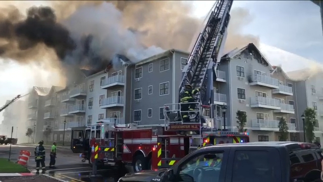 NJ apartment complex damaged by fire