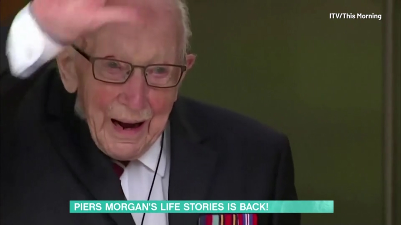 Captain Tom Moore Sheds Tears During Piers Morgan S Life Stories