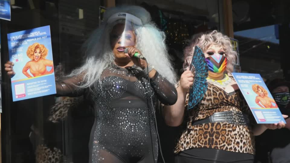 Drag Queens Hit The Streets To Register Voters