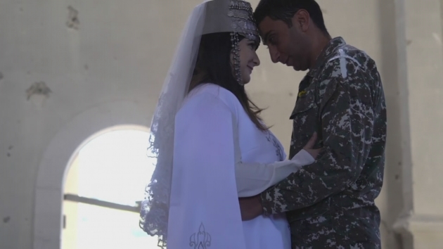 Armenian Couple Gets Married At A Shelled Cathedral