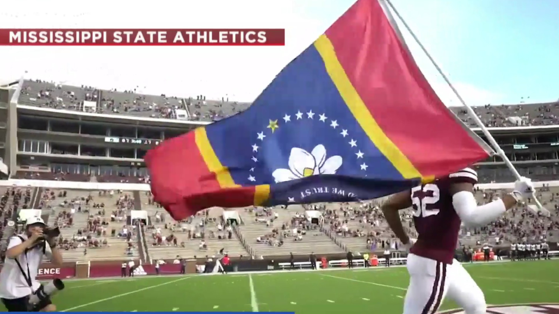 Mississippi's new flag on display at football game