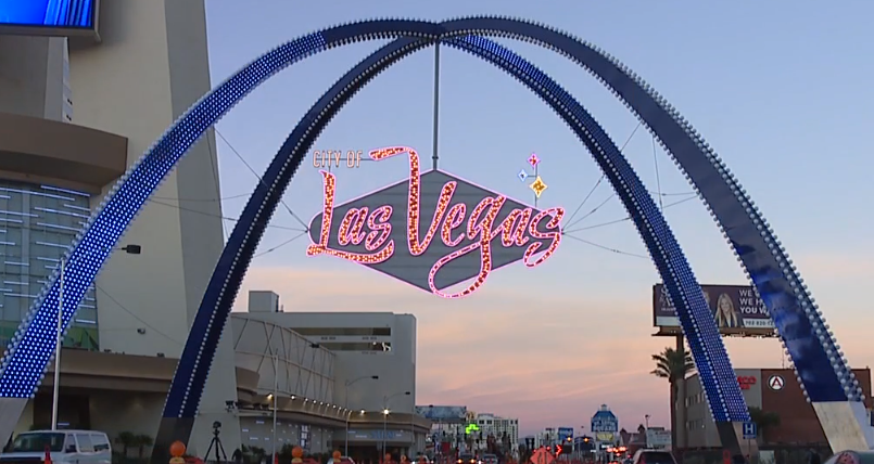 Arches that are 80-feet-tall Now Form a Gateway To Downtown Las Vegas. they  are Located on Las Vegas Boulevard between St Editorial Stock Photo - Image  of thanks, welcome: 253260813