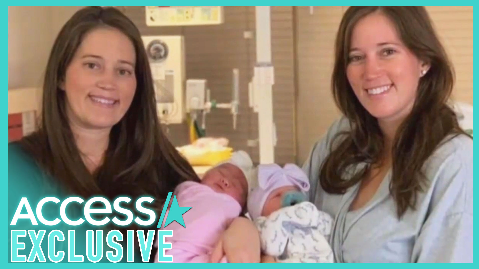 Twins Amber Tramontana and Autumn Shaw gave birth to baby girls Blakely and...