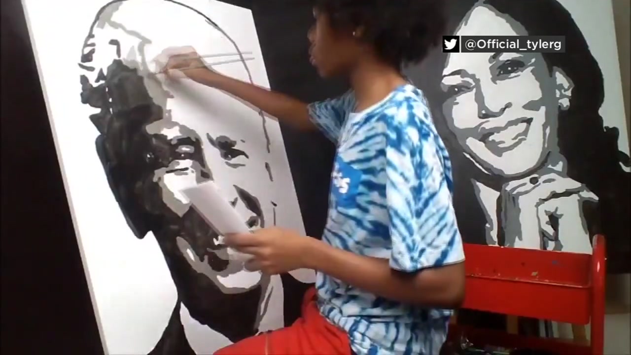 San Jose Teen Paints Portrait Of Joe Biden