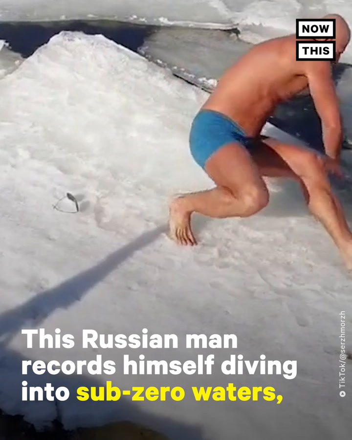 Russian TikToker Swims in SubZero Temperatures