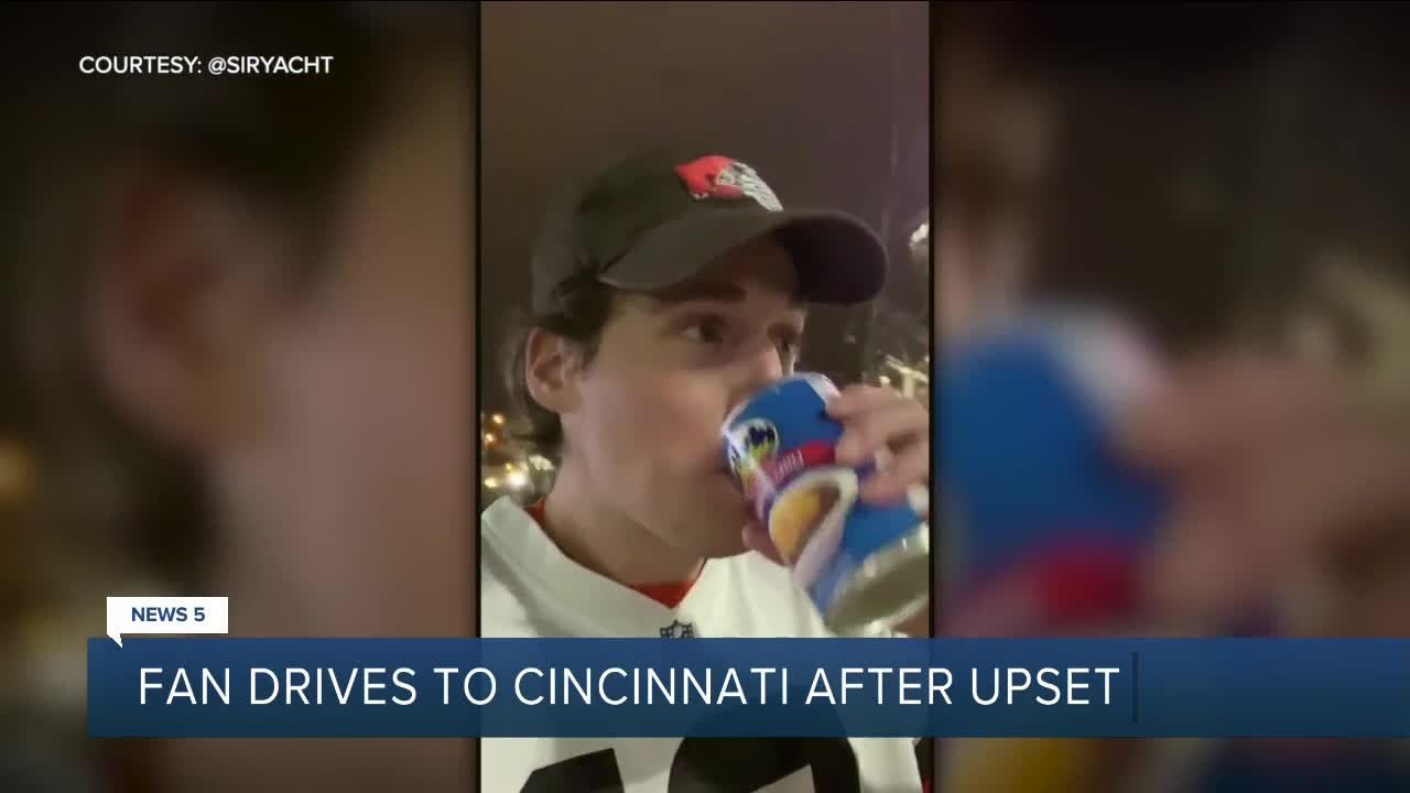 Browns fan drives to Cincinnati with can of Skyline Chili in hand