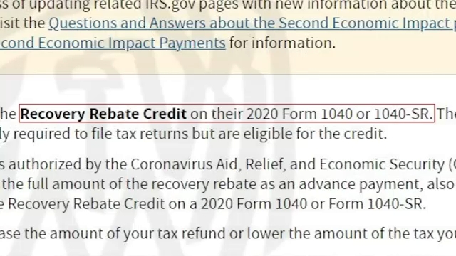 Missing Stimulus Check What To Know About The Recovery Rebate Credit