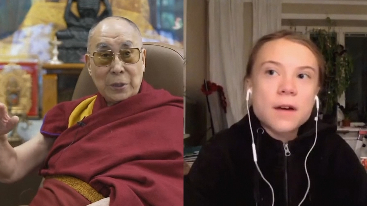 Le Dalaï Lama s'entretient avec Greta Thunberg via ...