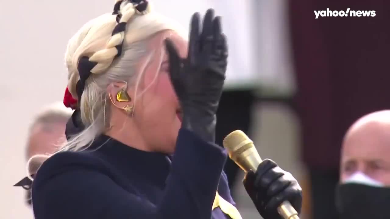 Lady Gaga performs national anthem at inauguration