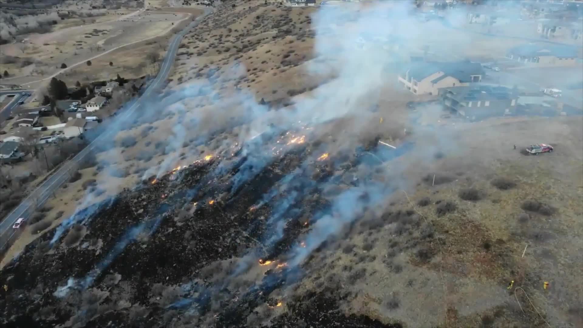 Drone footage shows Colorado Springs fire “Caused by Cigarette”