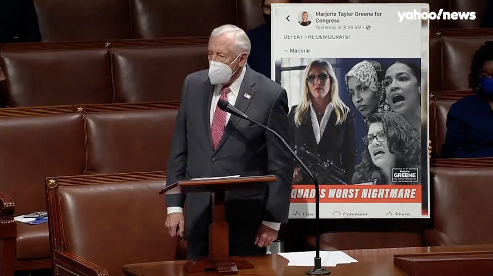 Hoyer Displays Image Of Marjorie Taylor Greene Holding Gun In Facebook Post And Asks Colleagues Tell Me What Message You Think It Sends