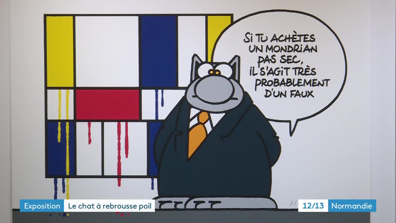 Le Chat De Philippe Geluck Donne Des Jolies Couleurs A L Hiver Dans Une Galerie Du Havre