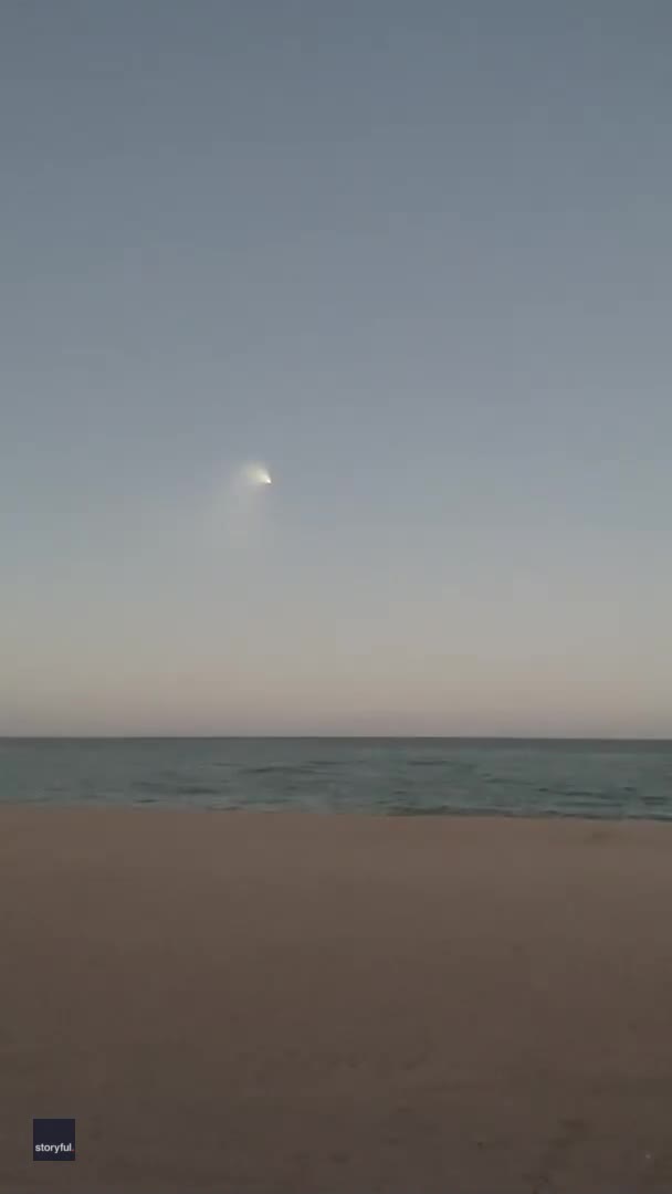 Light spotted in the sky after probable missile test on the east coast of Florida