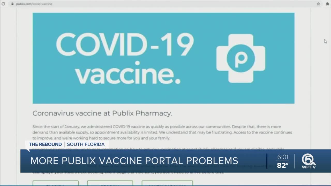 Florida users say a flaw sent them to the portion of the Publix vaccine site in South Carolina