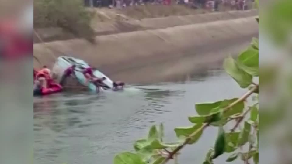 Several feared dead after the bus fell into the canal