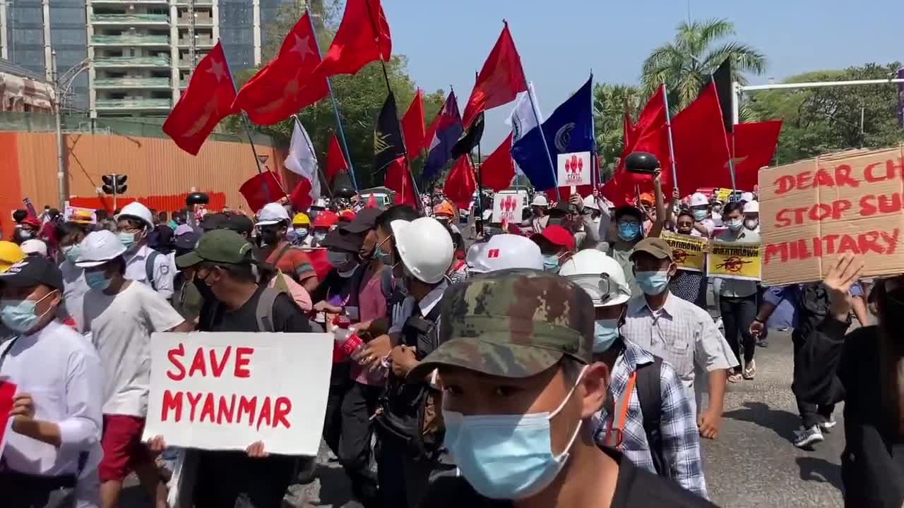 Residents of Yangon bravely take to the streets to protest ...