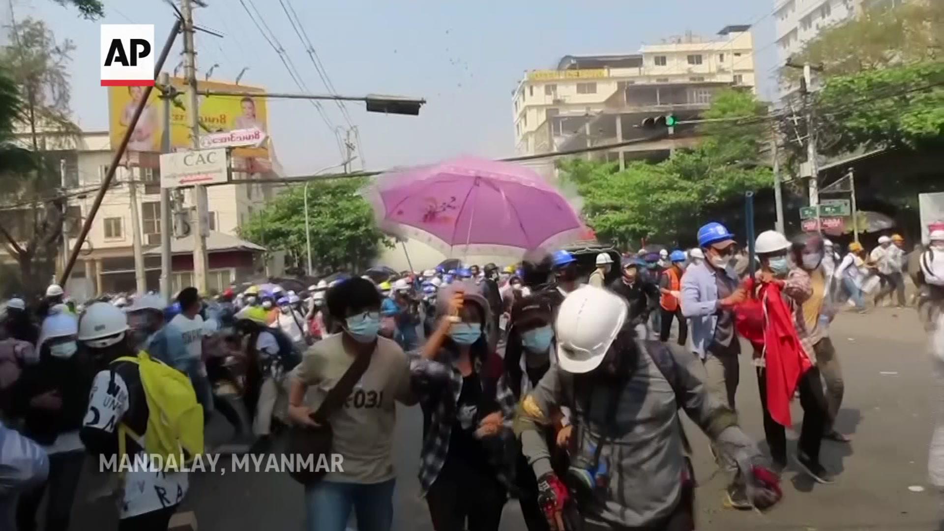 Police stop protests as Myanmar crisis escalates