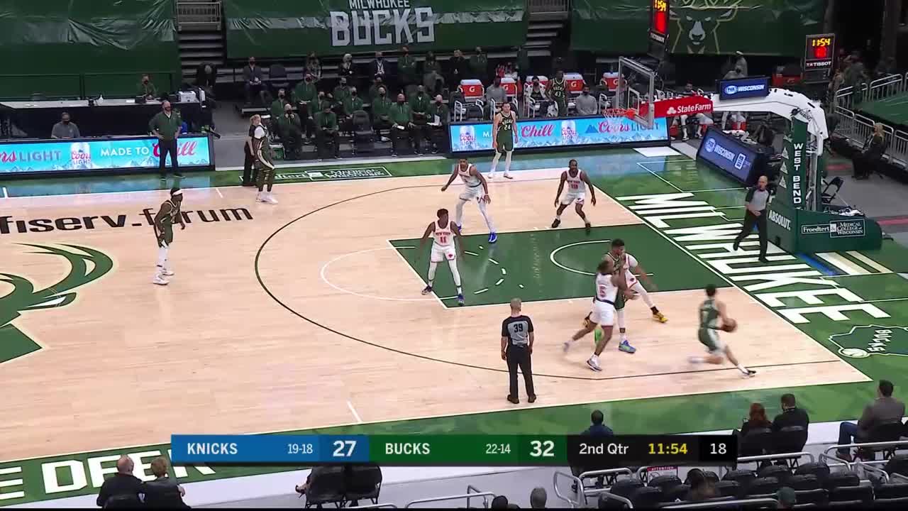 Bryn Forbes With A 3 Pointer Vs The New York Knicks