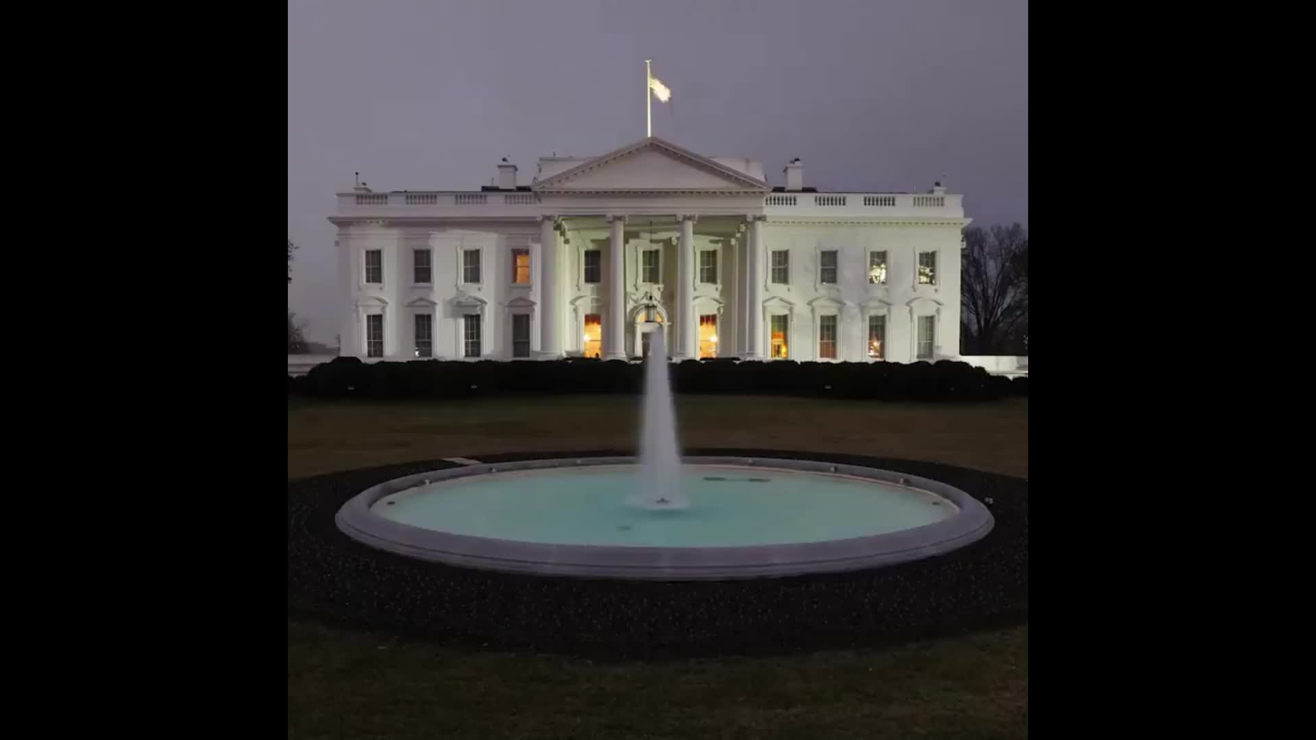 White House Fountain Dyed Green for St Patrick's Day